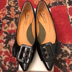 Black patent flats